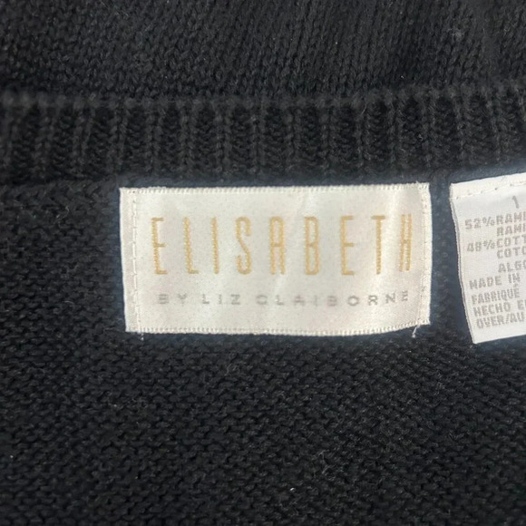 Liz Claiborne Vintage Black and White Checkered Cardigan Sweater Size 1X - Picture 2 of 8